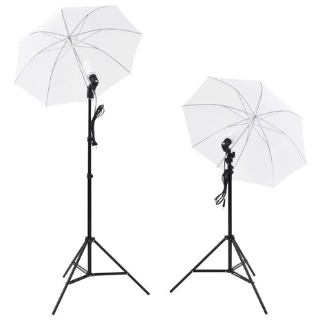Fotostudioset met lampen, paraplu's, achtergrond en reflector 2