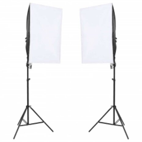 Fotostudioset met verlichtingsset en achtergrond 2