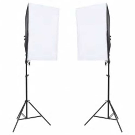 Fotostudioset met verlichtingsset, achtergrond en reflector 2