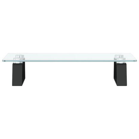 Monitorstandaard 40x20x8 cm gehard glas en metaal zwart 4