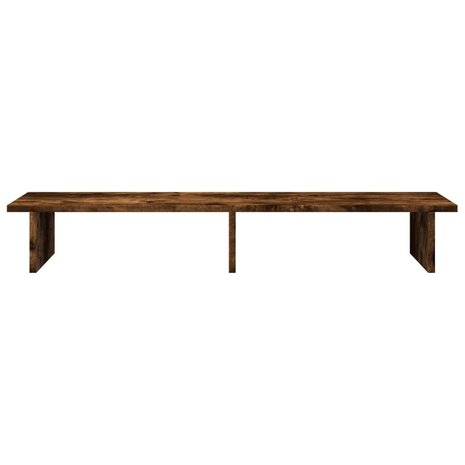 Monitorstandaard 100x27x15 cm bewerkt hout gerookt eikenkleurig 4