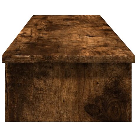 Monitorstandaard 100x27x15 cm bewerkt hout gerookt eikenkleurig 5