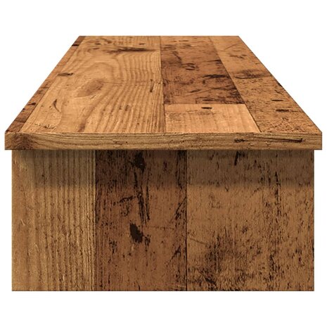 Monitorstandaard 100x27x15 cm bewerkt hout oud houtkleurig 5