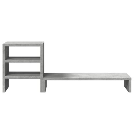 Monitorstandaard met bureau-organizer bewerkt hout betongrijs 4