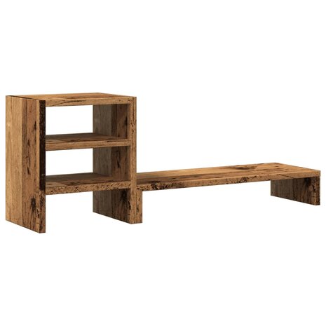 Monitorstandaard met bureau-organizer hout oud houtkleurig 2