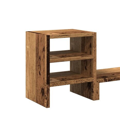 Monitorstandaard met bureau-organizer hout oud houtkleurig 7