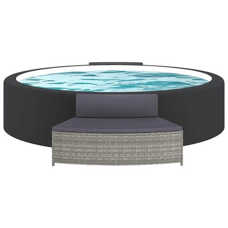 Spa-bankjes met kussens 2 st poly rattan grijs 3