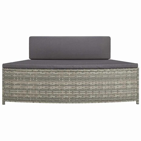 Spa-bankjes met kussens 2 st poly rattan grijs 5