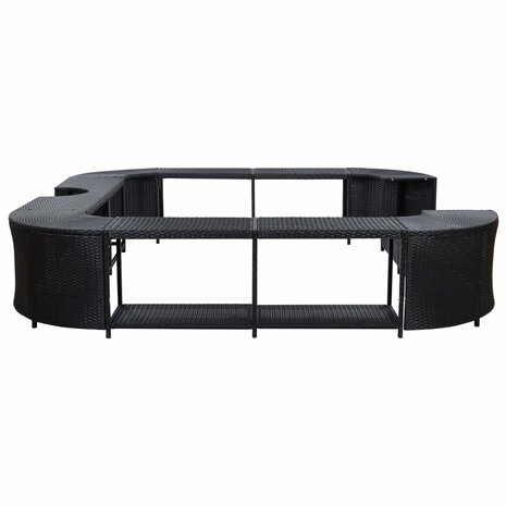 Spa-ombouw vierkant 268x268x55 cm poly rattan zwart 4