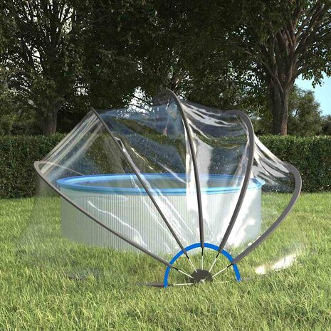 Zwembadoverkapping rond 406x203 cm PVC 1