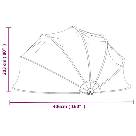 Zwembadoverkapping rond 406x203 cm PVC 8