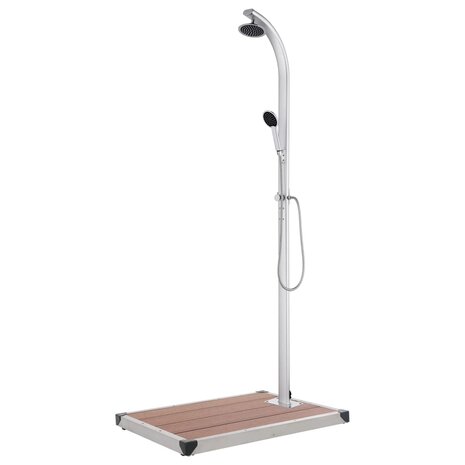 Buitendouche met bruine basis 220 cm aluminium 1