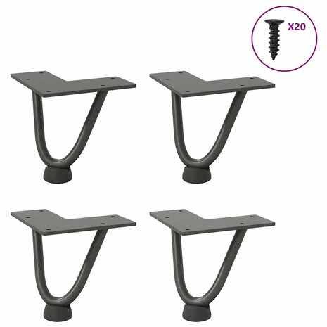 Tafelpoten voor Salontafel 4 st 10 cm massief staal antracietkleurig 1