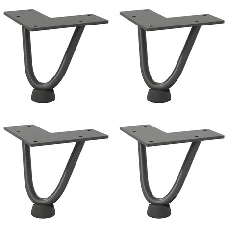 Tafelpoten voor Salontafel 4 st 10 cm massief staal antracietkleurig 2