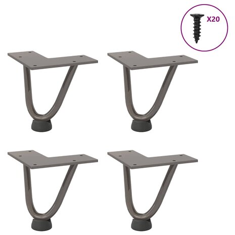 Tafelpoten voor Salontafel 4 st 10 cm massief staal naturel 1