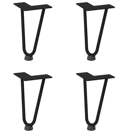 Tafelpoten voor Salontafel 4 st 20 cm massief staal zwart 2