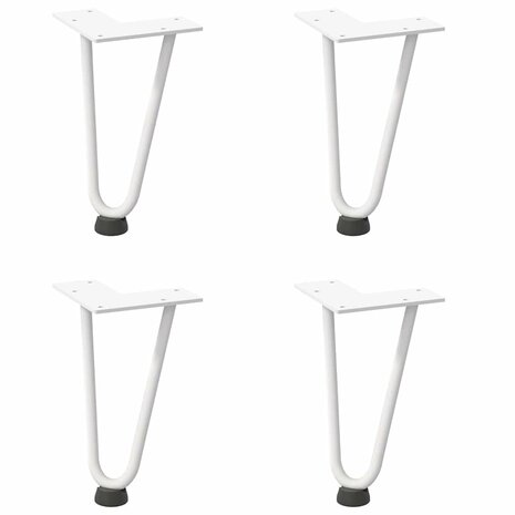 Tafelpoten voor Salontafel 4 st 20 cm massief staal wit 2