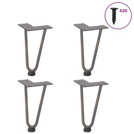 Tafelpoten voor Salontafel 4 st 20 cm massief staal naturel 1