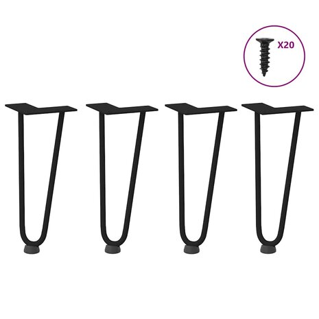 Tafelpoten voor Salontafel 4 st 30 cm massief staal zwart 1