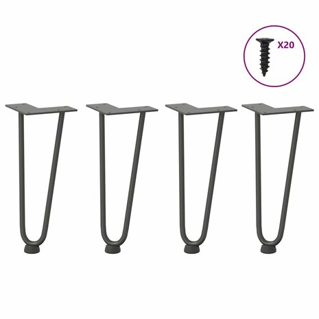 Tafelpoten voor Salontafel 4 st 30 cm massief staal antracietkleurig 1