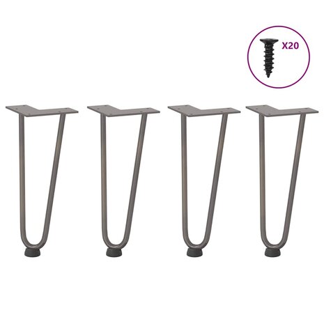 Tafelpoten voor Salontafel 4 st 30 cm massief staal naturel 1