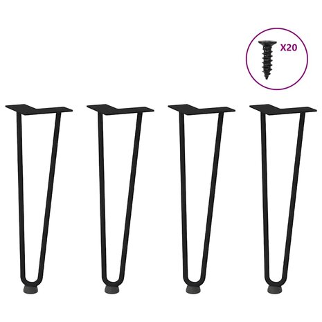 Tafelpoten voor Salontafel 4 st 42 cm massief staal zwart 1