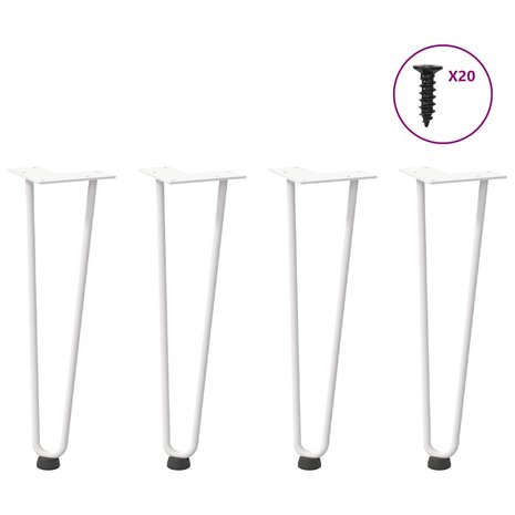 Tafelpoten voor Salontafel 4 st 42 cm massief staal wit 1