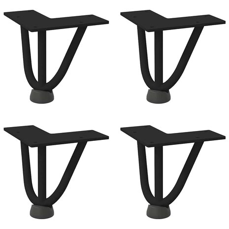 Tafelpoten voor Salontafel 4 st 10 cm massief staal zwart 2