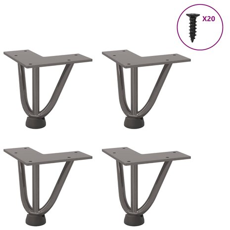 Tafelpoten voor Salontafel 4 st 10 cm massief staal naturel 1