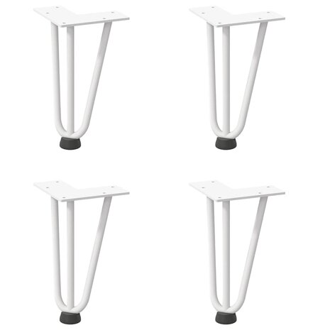 Tafelpoten voor Salontafel 4 st 20 cm massief staal wit 2