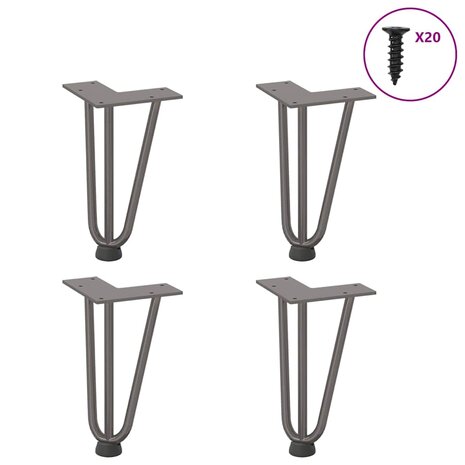 Tafelpoten voor Salontafel 4 st 20 cm massief staal naturel 1