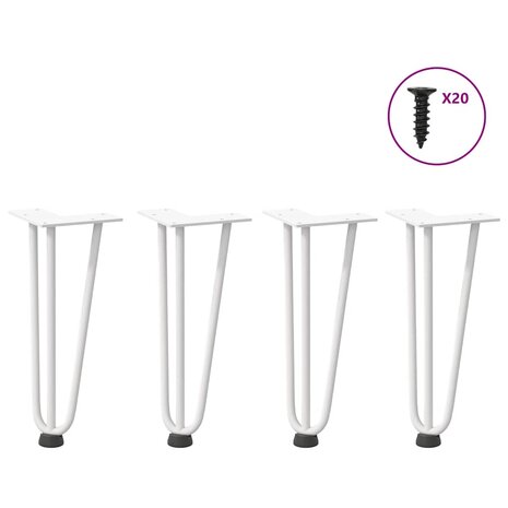 Tafelpoten voor Salontafel 4 st 30 cm massief staal wit 1