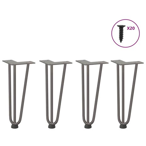 Tafelpoten voor Salontafel 4 st 30 cm massief staal naturel 1