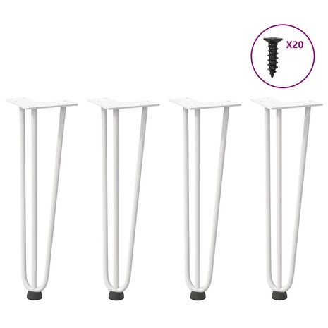 Tafelpoten voor Salontafel 4 st 42 cm massief staal wit 1