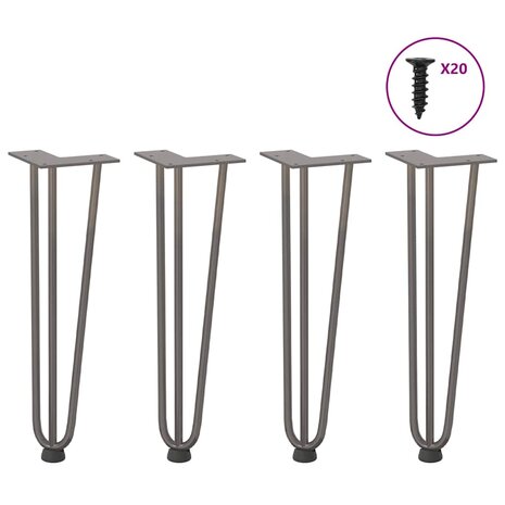 Tafelpoten voor Salontafel 4 st 42 cm massief staal naturel 1