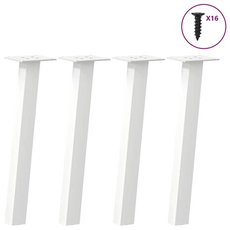 Salontafelpoten 4 st 30 cm staal wit 1