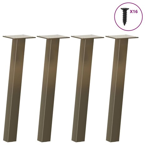 Salontafelpoten 4 st 30 cm staal naturel 1