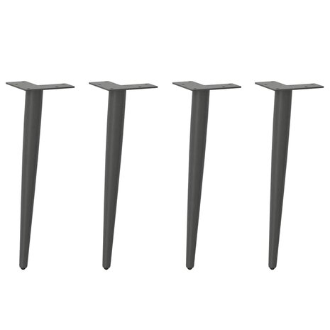 Salontafelpoten conische vorm 4 st 30-31 cm staal antraciet 1