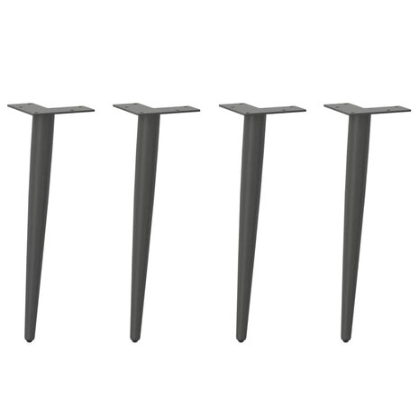 Salontafelpoten conische vorm 4 st 42-43 cm staal antraciet 1