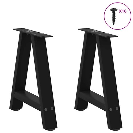 Salontafelpoten 2 st A-vormig 38x(42-43) cm staal zwart 3