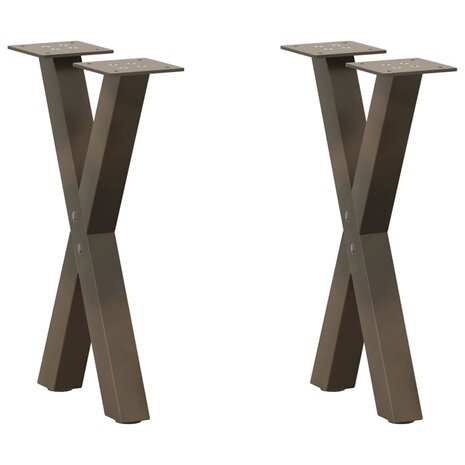 Salontafelpoten 2 st X-vormig 28x(42-43) cm staal naturel 1