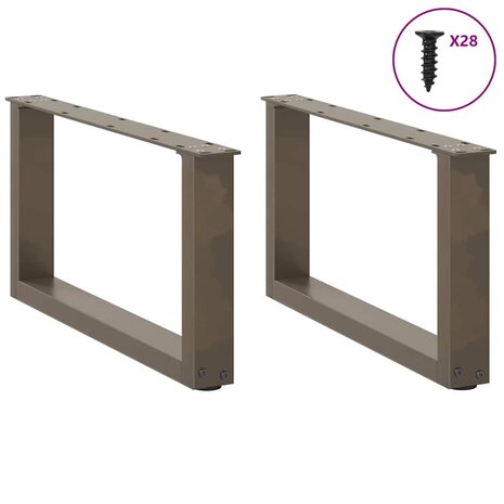 Salontafelpoten 2 st U-vormig 70x(30-31) cm staal naturel 3