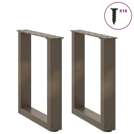Salontafelpoten 2 st U-vormig 28x(42-43) cm staal naturel 3