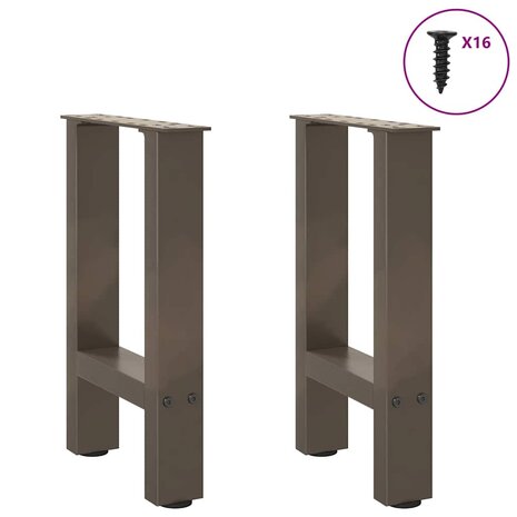 Salontafelpoten 2 st 28x(42-43) cm staal naturel 3