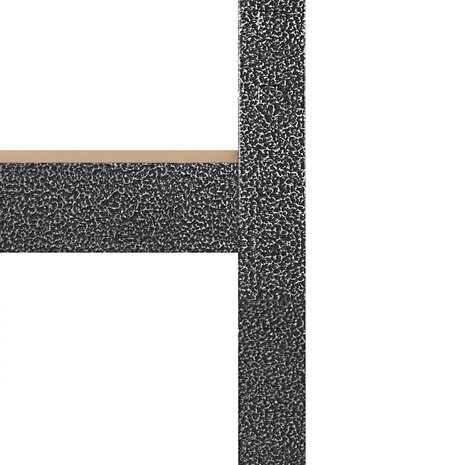 Hoekrek robuust 5-laags staal en bewerkt hout grijs 9