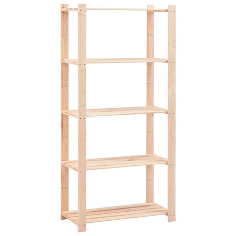 Opbergrek 5-laags 80x38x170 cm massief grenenhout 250 kg 1
