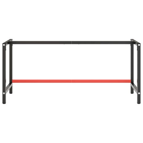 Werkbankframe 180x57x79 cm metaal matzwart en matrood 4