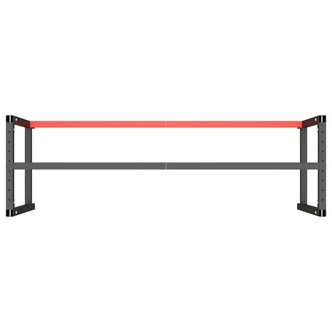 Werkbankframe 180x57x79 cm metaal matzwart en matrood 6