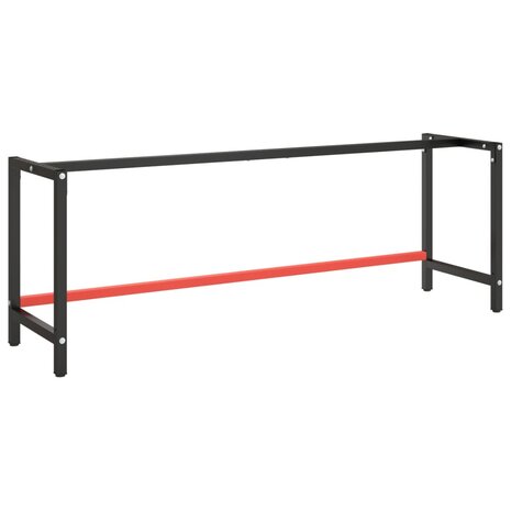 Werkbankframe 220x57x79 cm metaal matzwart en matrood 1