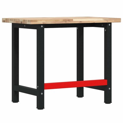 Werkbank rechthoekig 100x60x83 cm massief acaciahout 7